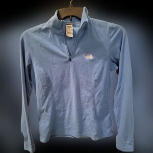 Light Blue The North Face Polartec TKA 100 Fleece 1/4 Pull Over Womens Medium